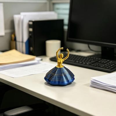 3D Printed Spinning Ballerina Fidget Toy Ballet Girl Figurine Stress Relief Desk Decor Expanded Sensory Spiral Toy for Adults Teens