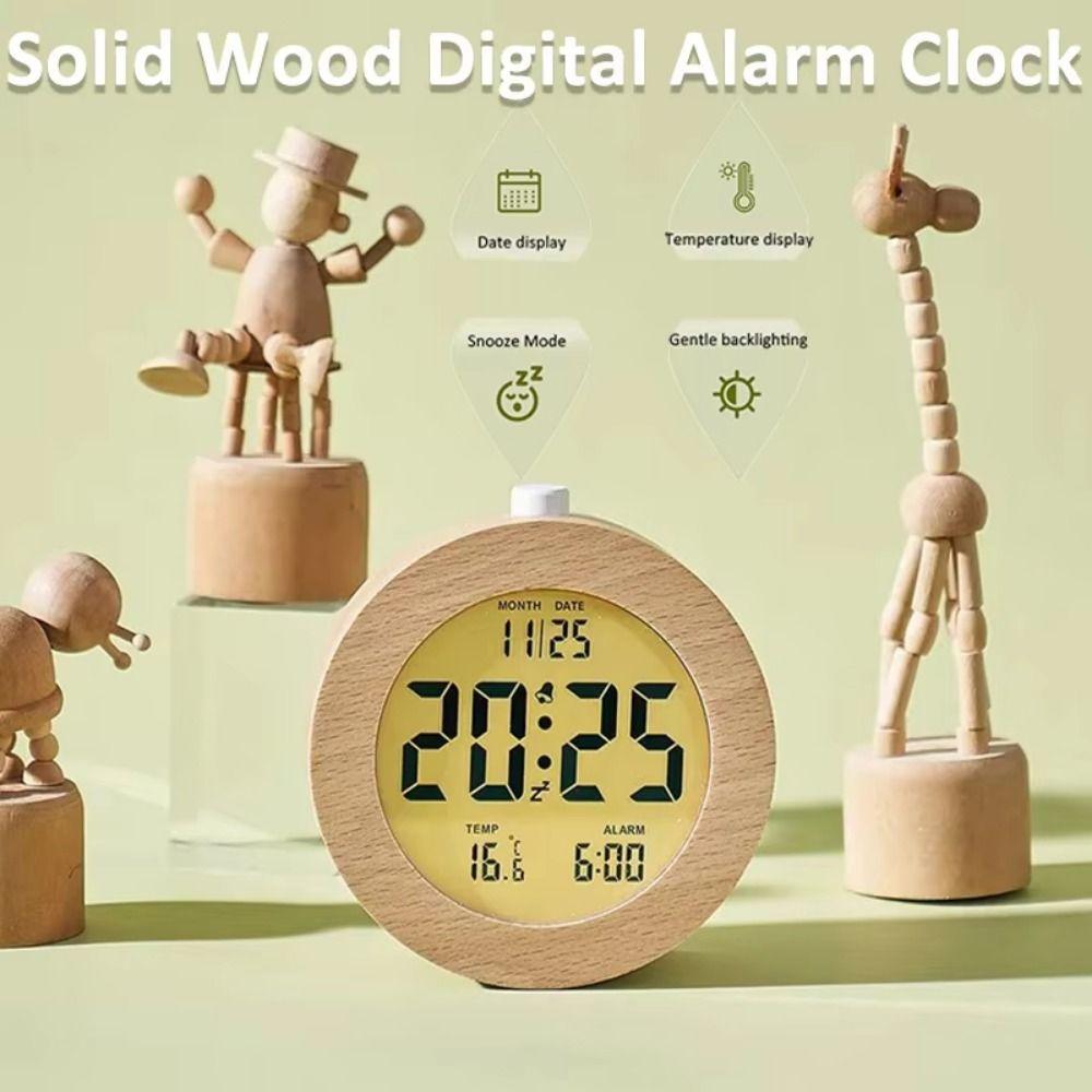 Nordic Style Multifunctional Electronic Clock Round/Square LCD Digital Table Clock  Bedroom