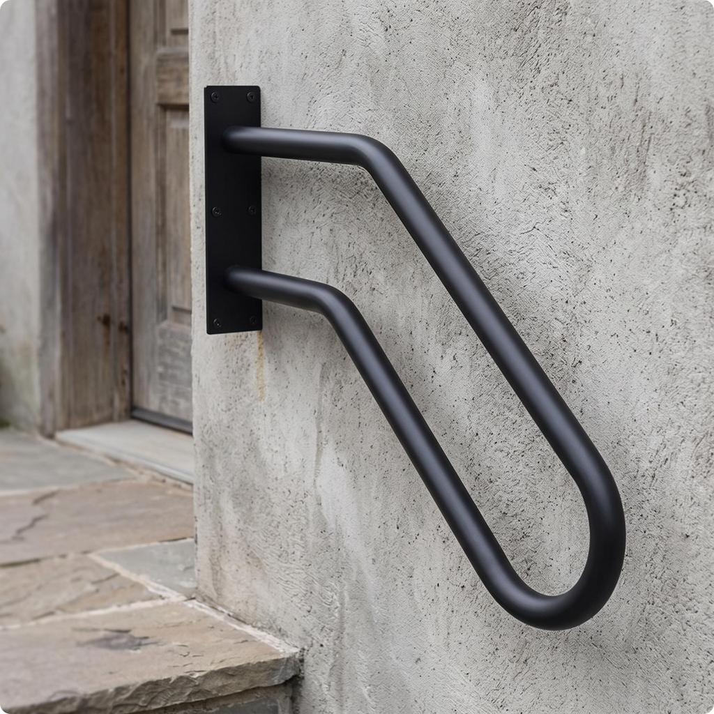 Wall-Mounted Stair Handrail Heavy Duty Safety for Garage, Elderly