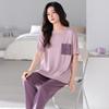 Pajamas Women's Summer Modal Cotton Short Sleeve Pants Loungewear Summer Thin Ice Silk Large Size Wear Suit