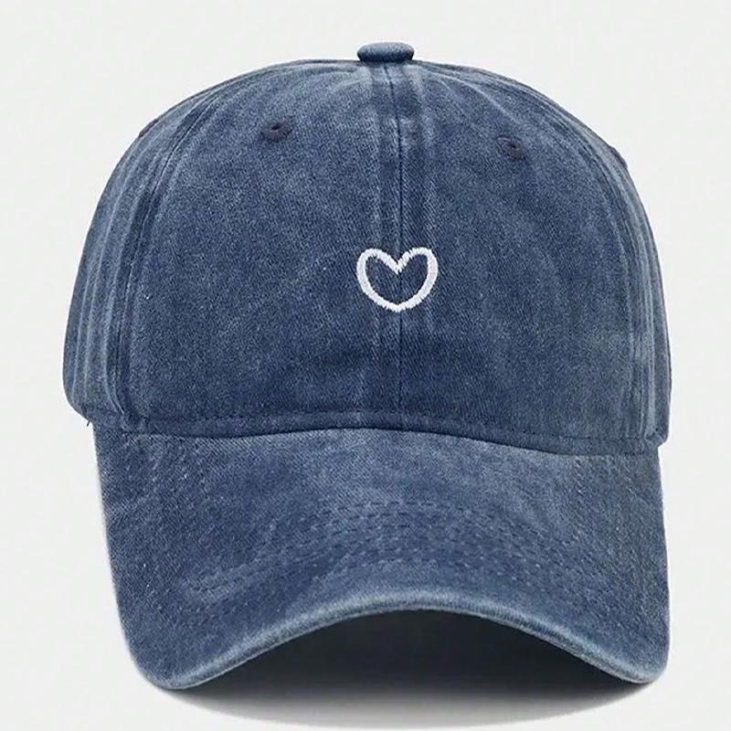 1pc Hand Drawn Heart Hat Women Embroidered Baseball Cap Cute Baseball Hat Adjustable Women Baseball Cap Baseball Cap