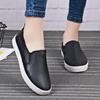 Women's Summer White Breathable Leather Slip-On Shoes with Soft Sole