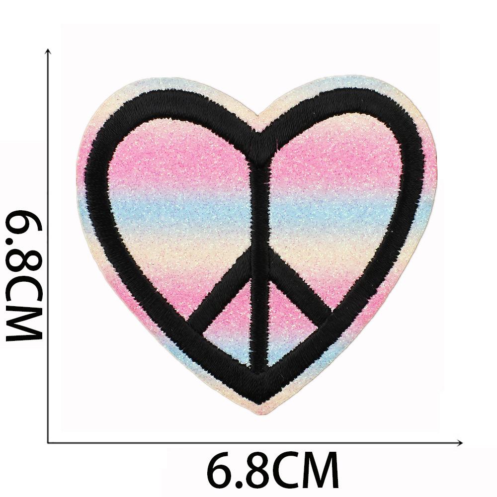 Pink Cheetah Embroidery Cloth Sticker Bag Decoration Rainbow Smiley Face Patch Sticker Butterfly Embroidery Label Mushroom Chapter Ironing