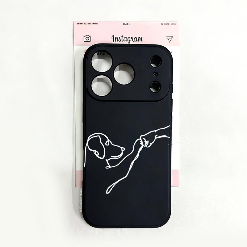 Lustige Katze Hund High Five Silikon Handyhülle für IPhone 15 16 17 Pro Max 14 13 12 11 X XS XR 7 8 Plus BFF Paar Weiche TPU Hülle