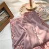 Women's Ice Silk V-Neck Button-Up Loose Short Sleeve Cardigan Top for Spring/Summer 2025.