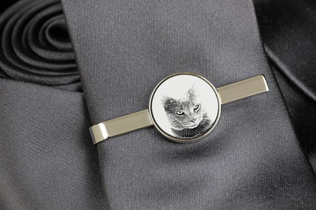 Chartreux - Cat Tie Clip, Personalized Tie Clip, Unique Gift for Men from Art-Dog Brand