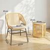 Bistro Balcony Lounge Set, 3-Piece, 2 Armchairs, Tempered Glass Table, Removable Cushions, Beige