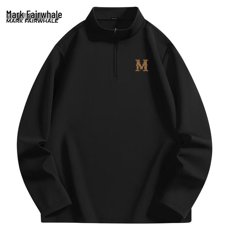 Mark Fairwhale Men s Fleece-Lined Stand Collar Half-Zip Long Sleeve Thermal T-Shirt L