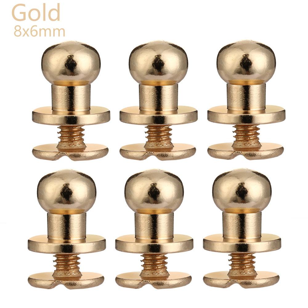 10pcs Round Cloth Button Brass Nail Leather Craft Clothes/Bag/Shoes Garment Rivets Monk Head Screws