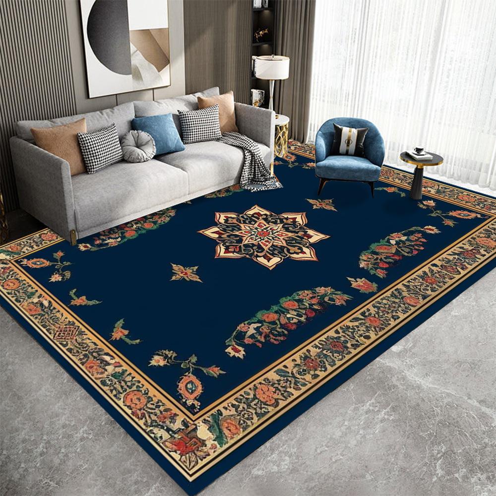 

Розкішний килимок з квітковим візерунком, килим, нековзкий килимок для підлоги, вітальня, спальня, домашній декор з кількома класичними варіантами кольору 50X80CM