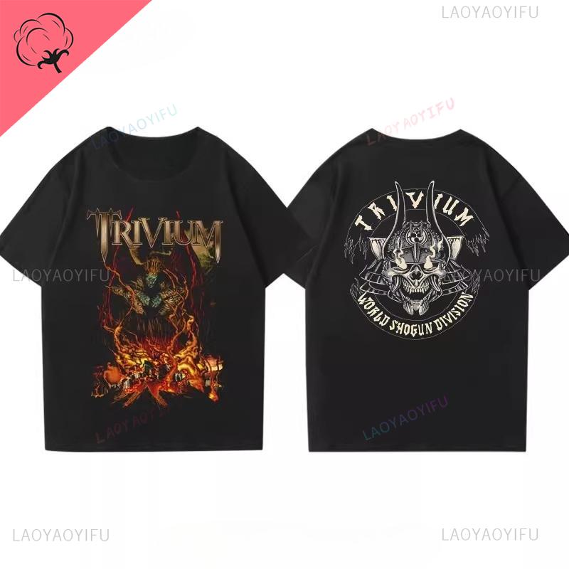 Trivium Tričko Ascend Above The Ashes Tour 2025 Tričko Oboustranně Tištěné Bavlna Vintage Heavy Metalová Kapela Rocková Hudba Tričko