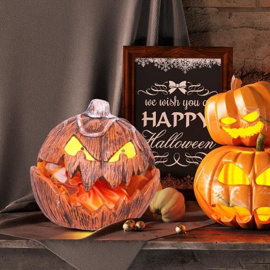 Halloween Pumpkin Light Extendable Talking Pumpkin Lantern Scary Mouth Open Pumpkin Decoration with Lights And for Porch Patio