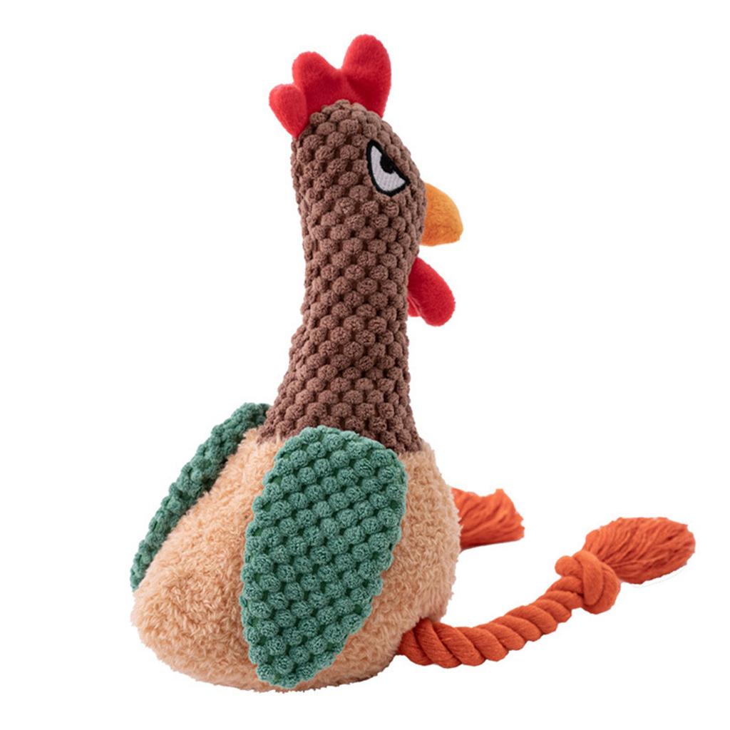 Interactive Plush Squeaky Toy, Chicken-shaped, Suitable For All Dogs As A Teething And Chewing Toy