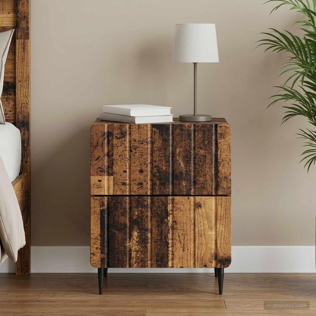 Nightstand Reclaimed Wood Look 43 x 34.5 x 49.5 cm Engineered Wood