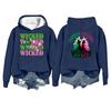 Women's Casual Long Sleeve Pullover Witch Print Hooded Sweatshirt