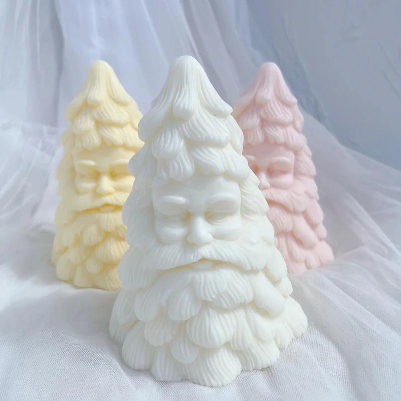 Top Quality Santa Claus Christmas Tree Candle Molds Dinner Cake Silicone Mold Soy Wax Silicone Mould Christmas Home Resin Decor
