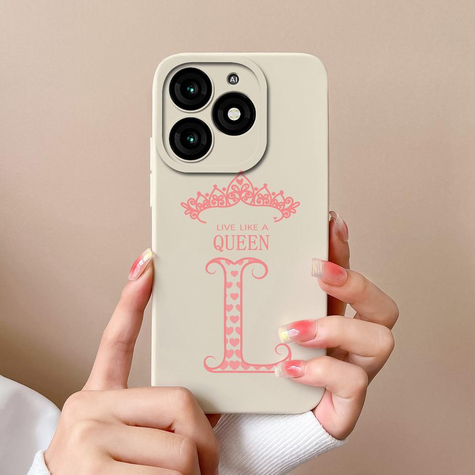 For Tecno Itel A70 Case Luxury Crown Letter Pattern Liquid Silicone Back Cover For ItelA70 A 70 New Design Advanced Sense Shell