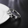 925 Sterling Sølv Anheng Svart AAA Zirkon Ring Bryllup Menn Kvinner Smykker