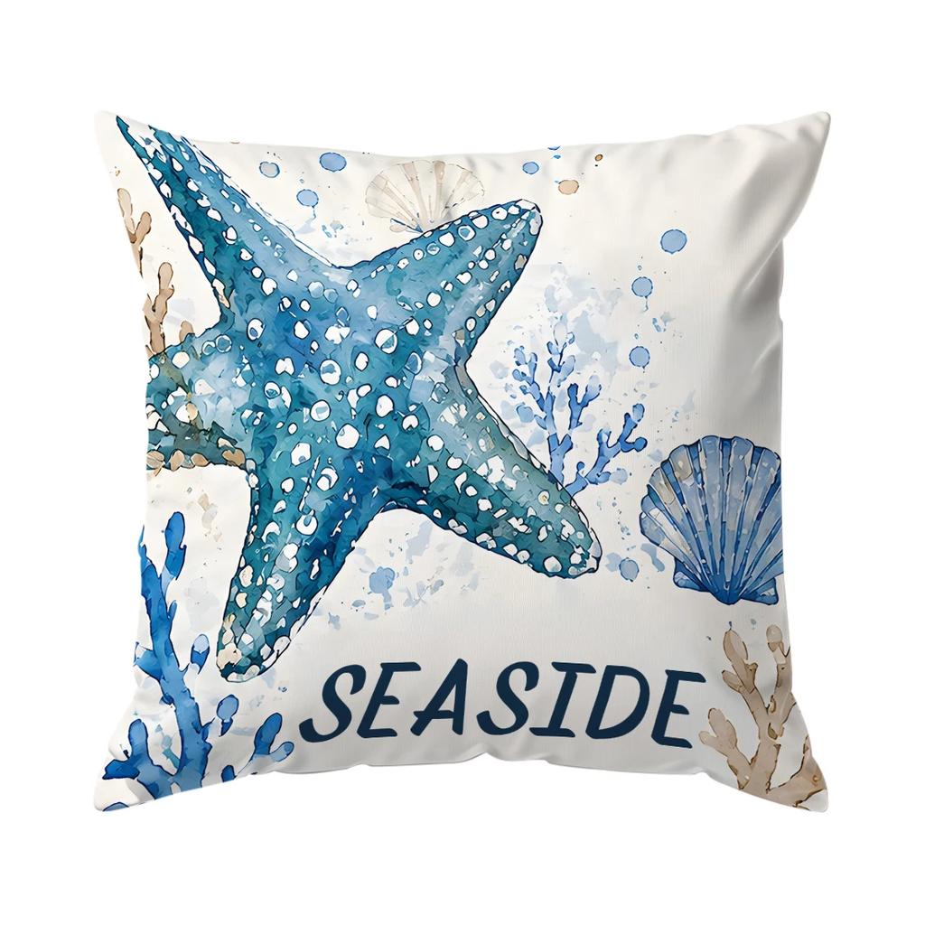 1pcs Seaside Story Series Design Cushions Pillowcase Polyester Cushion Cover Throw Pillow Pillowcover Home Car Sofa Decor