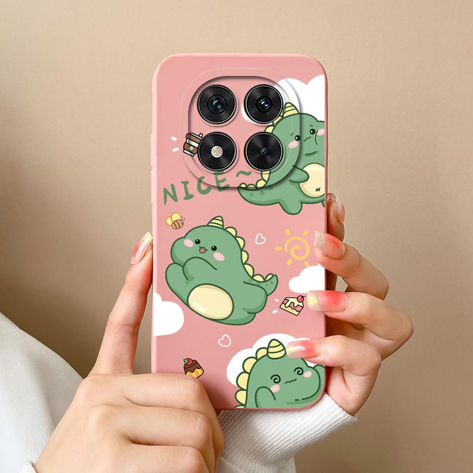Case For Poco X7 Pro Cute Dinosaur Phone Bags Soft High Quality Liquid Silicone Back Cover For Poco X 7 Pro X7Pro Durable Fundas