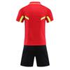 Herren Schiedsrichter Trainingsanzug Kontrastfarbe Umlegekragen Kurzarm Tasche T-Shirt Elastischer Bund Shorts Fußball Uniform
