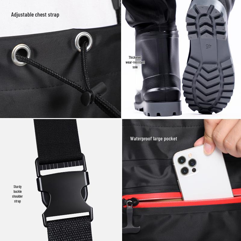 Nylon Waterproof Thickened Winter Fishing Waders with Water Shoes