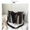 Large capacity women's shoulder bag women's new simple vertical striped casual tote bag fashion handbag