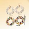 New Fashion Multi-layer Color Rice Bead Earrings Casual Dating Women's Earrings