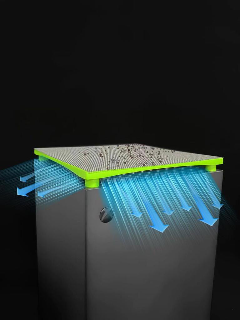 Xbox Series X Dustproof Net Heat Dissipation Stand Set with Silicone Waterproof and Design & High-Quality Cap, Reusable, Adhesive, Non-Slip
