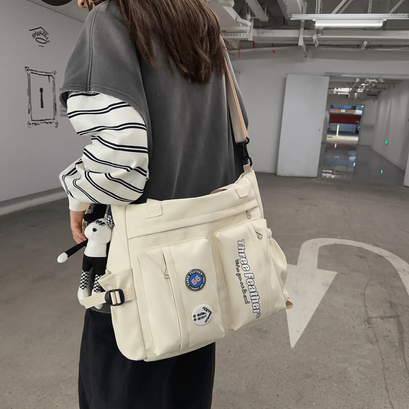 Messenger Bag mit mehreren Fächern für Herren und Damen, große Kapazität, Studenten-Klassentasche, Umhängetasche