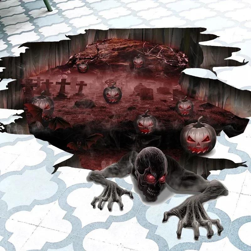 Halloween Horror Skull Sticker Door Sticker Window Stickers Wall Decoration Pumpkin Posters Home Decor Accessories