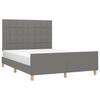 Vidaxl Bed Frame Without Mattress, Dark Gray, 140X200 Cm, Upholstered
