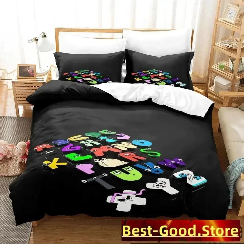 

3D Cartoon Alphabet Lore A-Z Bedding Set Duvet Cover Sheet Printed Bed Set Pillowcase Bed Full Queen King Size Comforter Bedroom 135x200cm