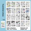 20 Sheets/pack Sticker Book Cloud Edge Light Print INS Style English Patterns Waterproof Planner Materials DIY Decorative