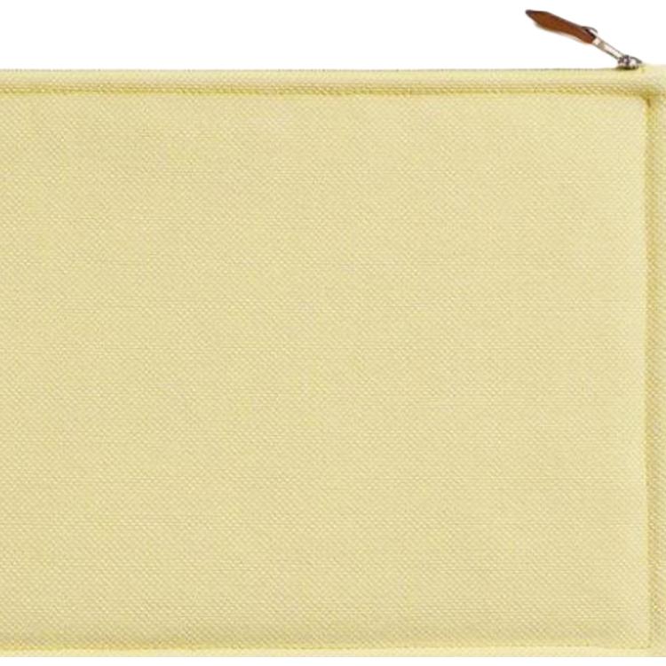 Hermes H Tissage Embroidered Pattern Zipper Closure Cotton Canvas Travel Storage Bag Unisex Storage Bag Yellow H103608M05