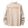 Herren Vintage Knopfleistenjacke mit Reverskragen, Kurzer Wollmantel für Frühling und Herbst