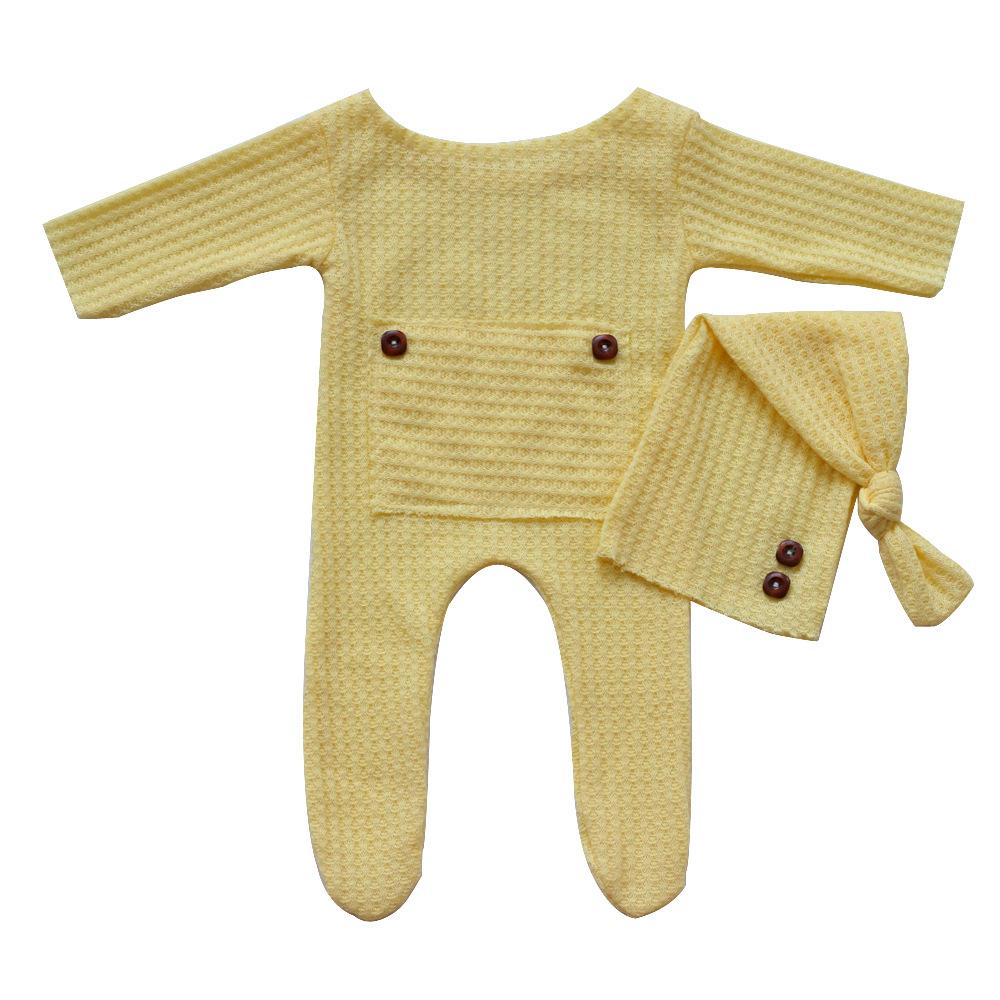 Newborn Photography Clothing Baby Soft Houndstooth Knitted Long Tail Hat Jumpsuit Set, Interesting and Beautiful