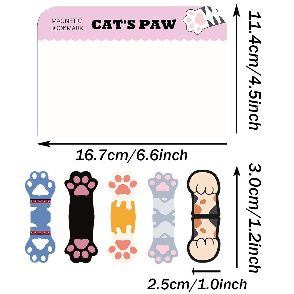 4pcs Cat World Magnetic Bookmarks Set, Cute Cat Cartoon Design Page Clips Book Marker, Unique Reading Gift Stationery