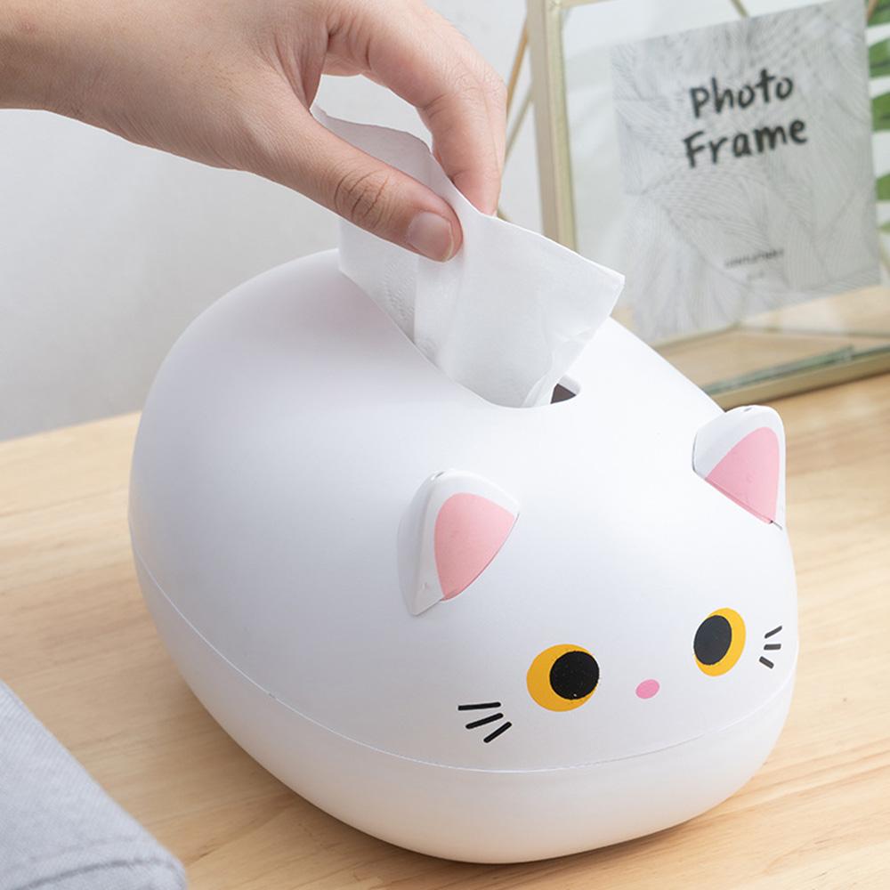 Cute Cat Tissue Box Desktop Toilet Paper Holder Toothpick Storage Box Storage Box Wc Paper Container Home Decoration For Gift