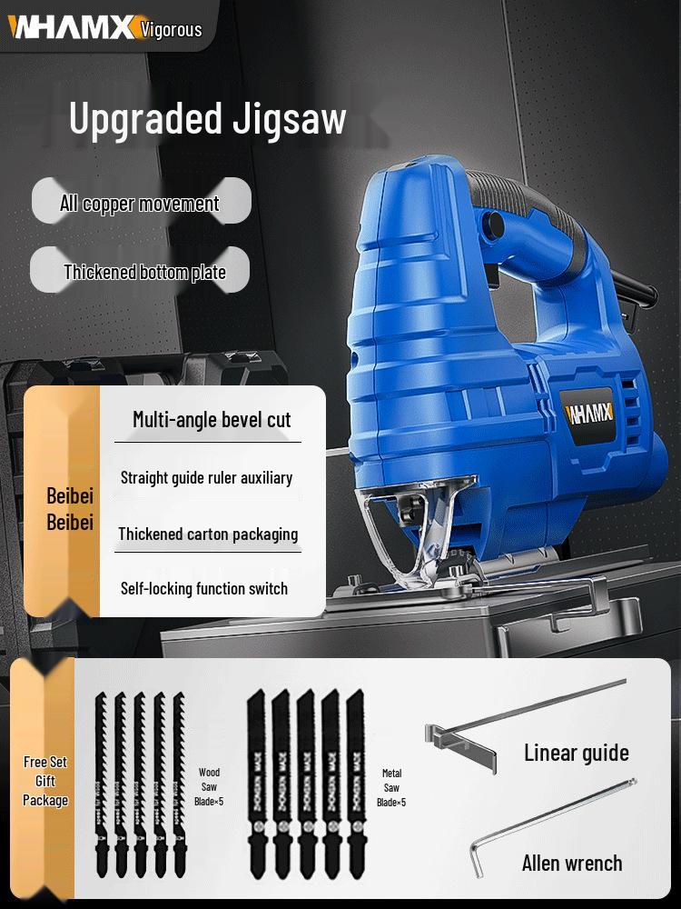 Vigor Multifunctional Electric Jigsaw: Handheld Saw for Wood Cutting