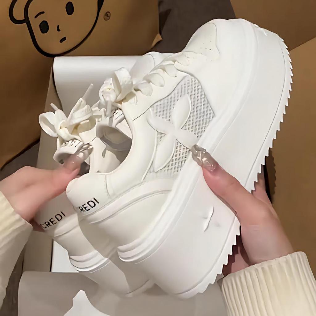 Baskets compensées à plateforme lacées polyvalentes pour femmes, été, nouvelle mode, décontractées, chaussures de skate