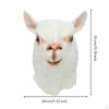 Latex Alpaca Headpiece Humorous Animal with Upright Ears Funny Costume Party