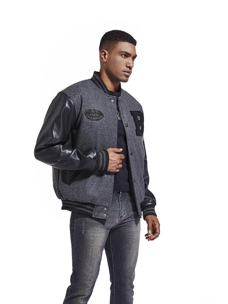 Men's Autumn-Winter Trendy Embroidered Baseball Jacket, Large Size, Casual American Style Youth Clothing