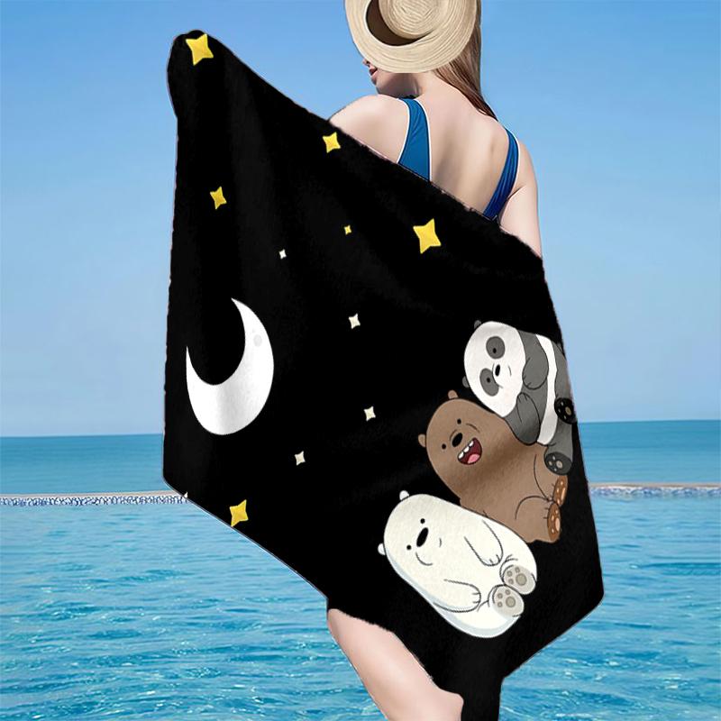 Nightly Friends bears Adventure Beach Towel, Super Soft Microfiber, Gift for Her/Him, Birthday, for Pool, Beach, Travel, Home Decor Fan gifts