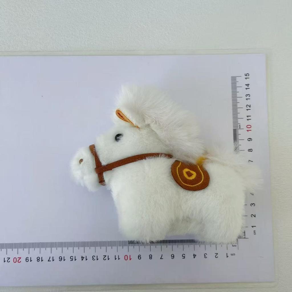 Cute Student Bag Pendant Keychains Year of the Horse Mascot Get Rich Immediately Plush Pony Stuffed Toy Bag Charm