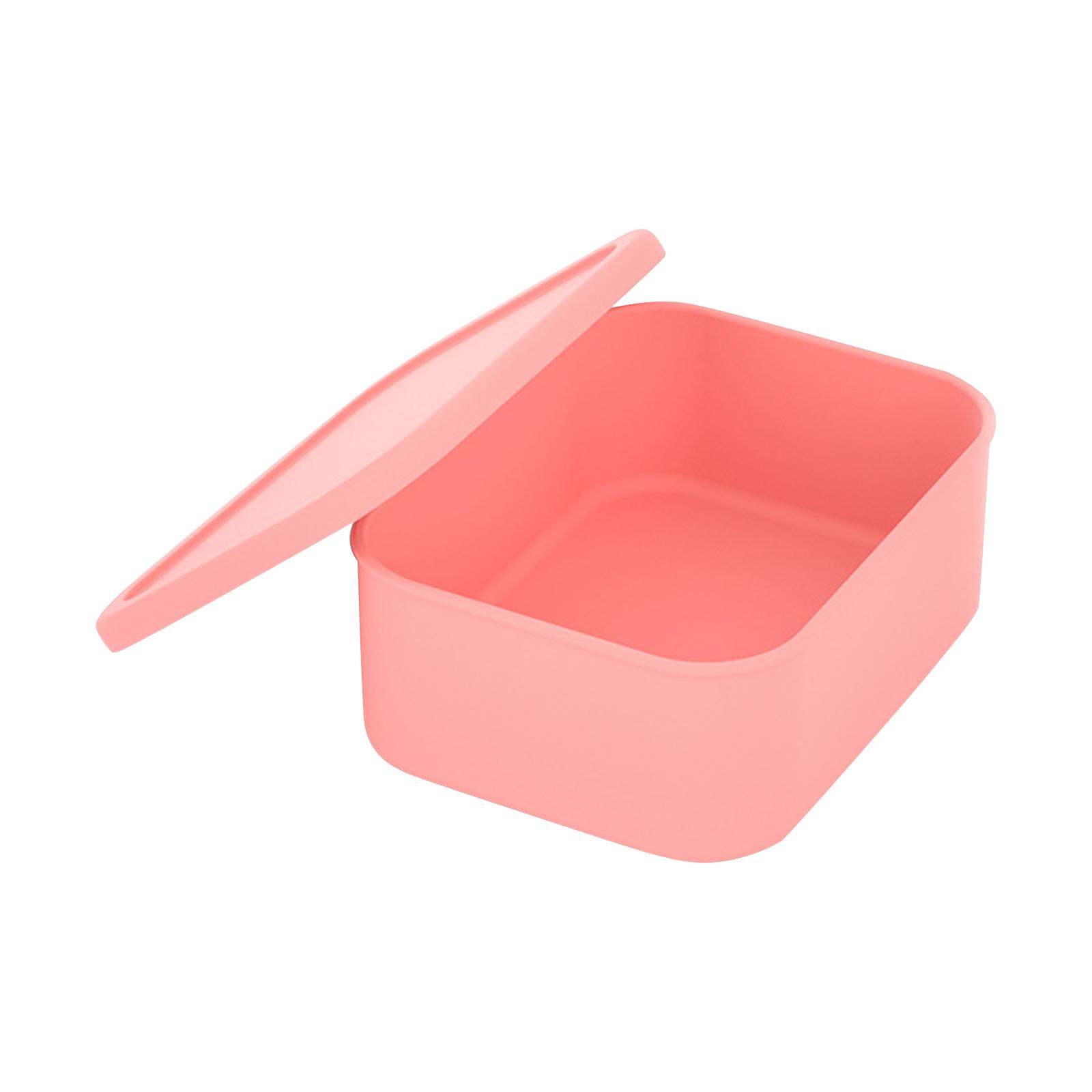 

Thickened Silicone Food Storage Container Microwave Safe Heat Resistant Leak Proof Lunch Box with Lid 1300ml Capacity One Size розовый