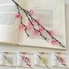 10 Pcs Artificial Plum Blossom Fake Long Stem Wintersweet Flowers Realistic Faux Silk Cherry Branches for Wedding Home Office