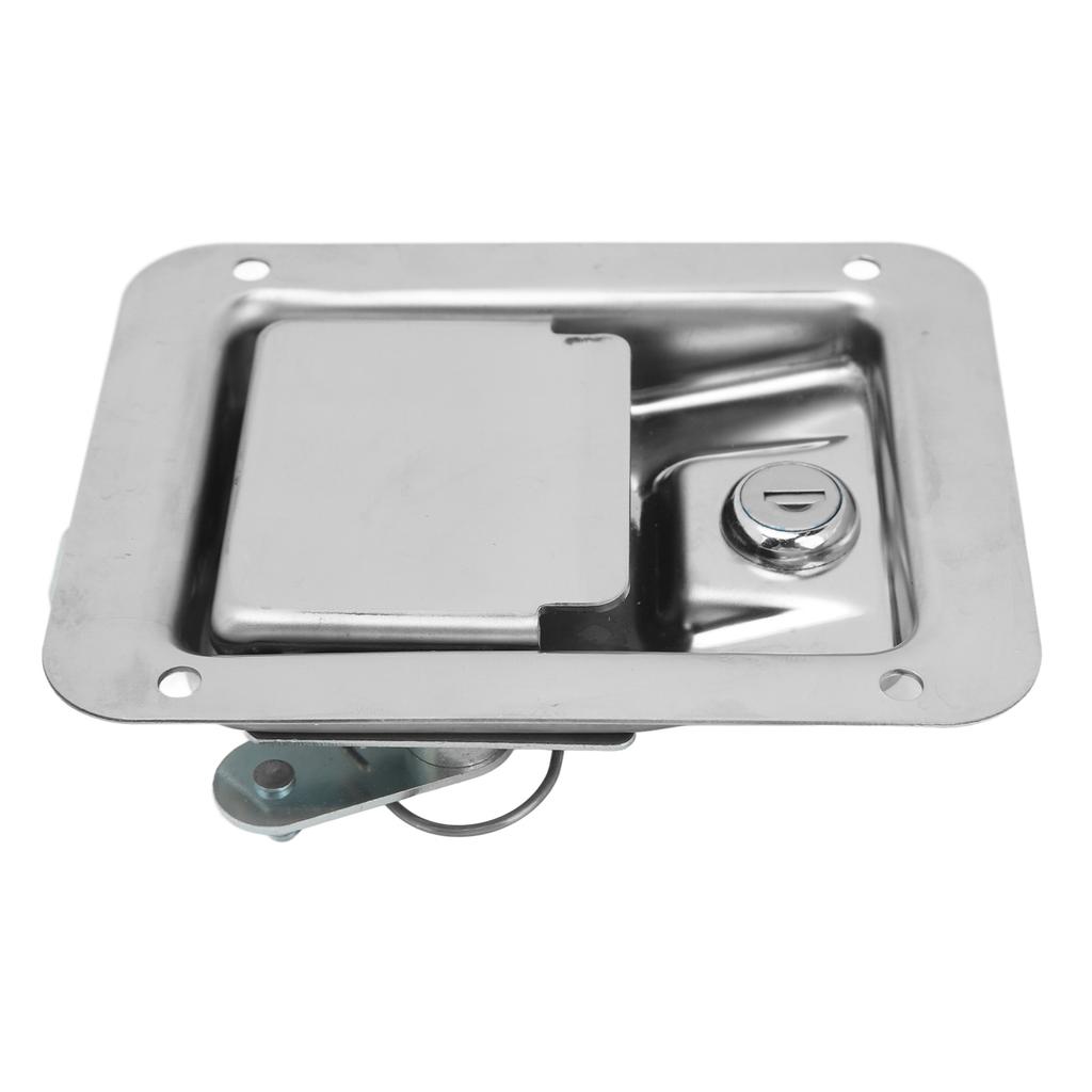 Stainless Steel Trailer Toolbox , 140 x 108mm Flush Mount Locking Paddle with 2 Keys for Trailer Truck Electric Cabinet UTV ATV Box