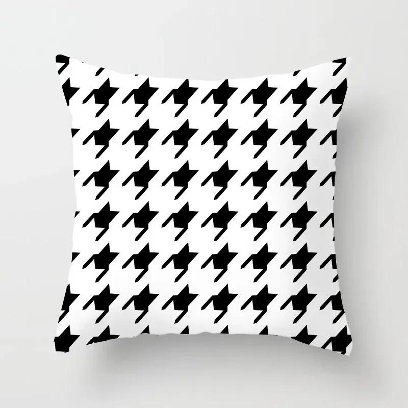 Nordic Orange Pattern Sofa and Bedside Pillow Cover Modern Simple Casual Waist Head Pillow Cushion Cover Pillows Decor Home 45cm