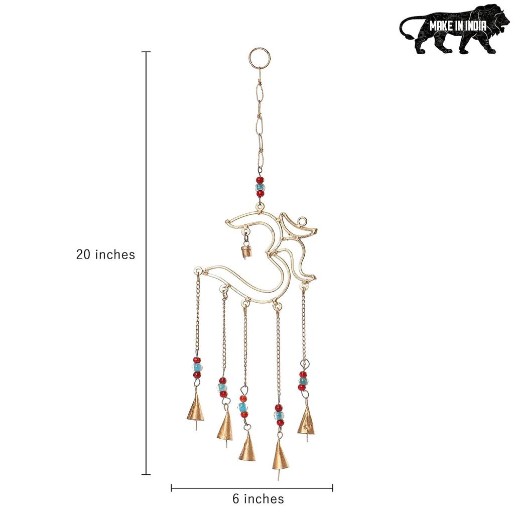 Настенные колокольчики Ом, Wind Chime Wall Hanging OM (20 x 6 Inches),  Duli